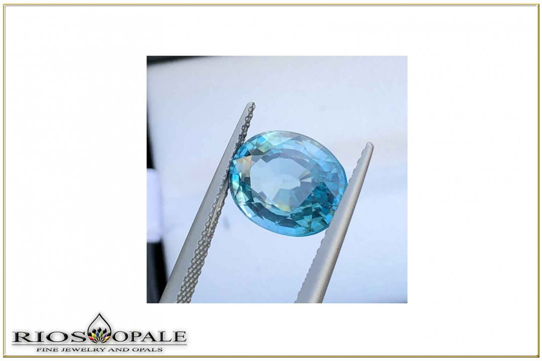 Blue Turquoise Zircon - VS1 - 5,48ct