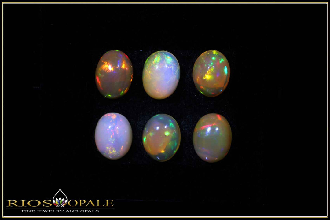 6 pieces Welo Opal Cabochon Lot- 5,28ct