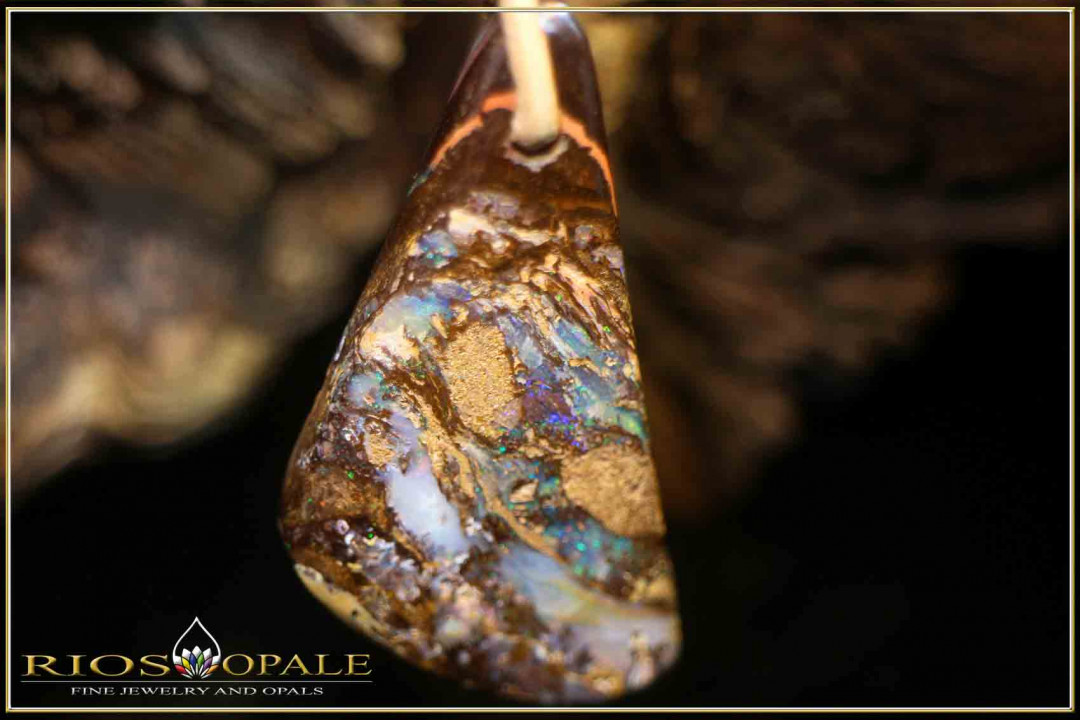 Yowah opalized wood Boulder Opal Pendant - 27,22ct