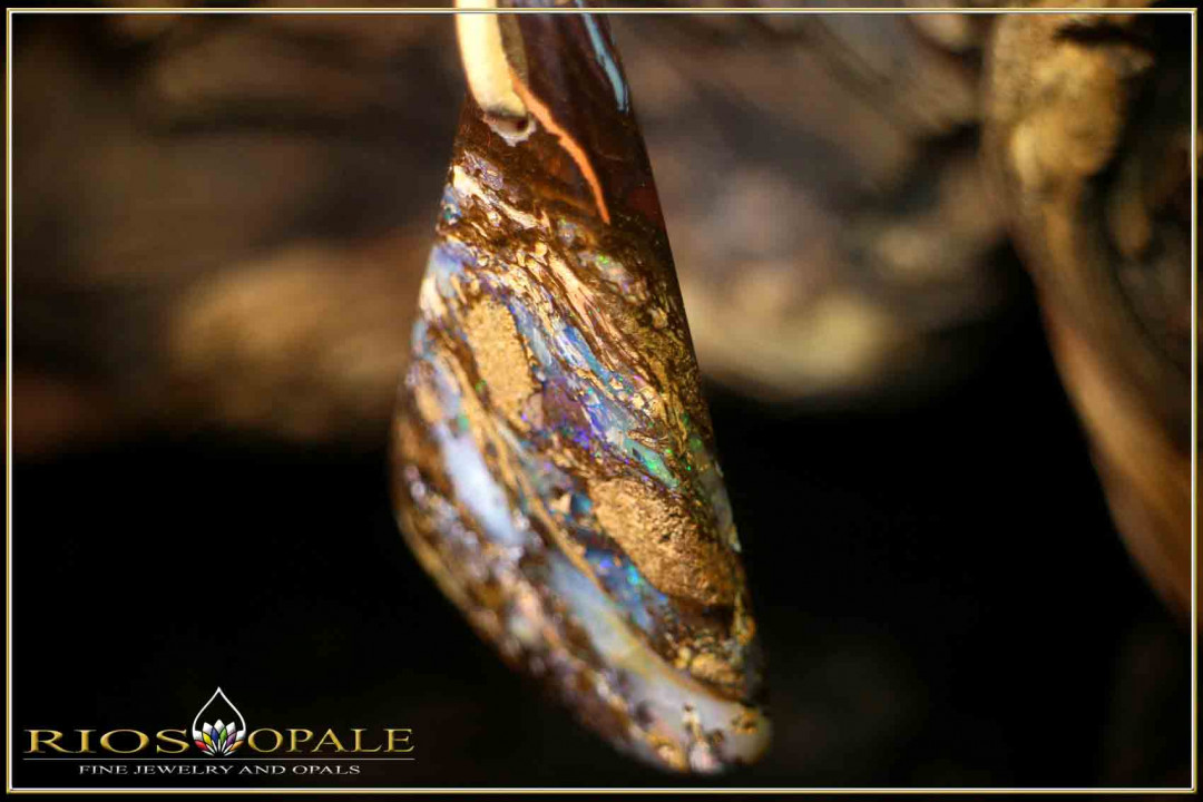 Yowah opalized wood Boulder Opal Pendant - 27,22ct