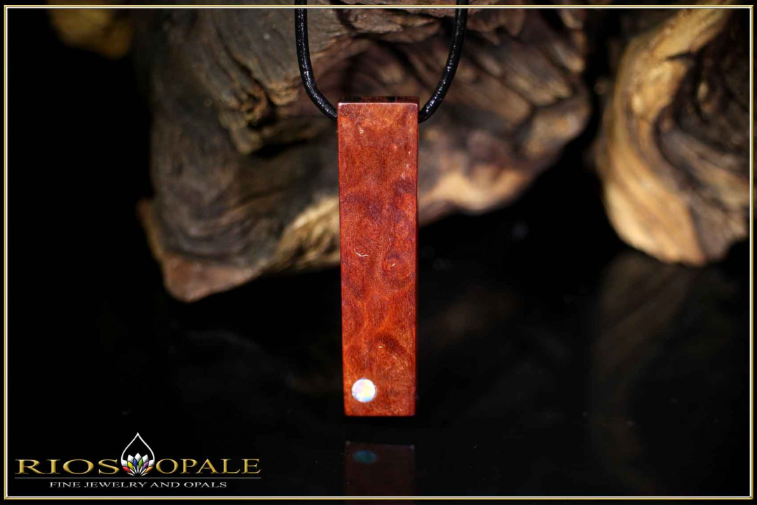 1 pcs. Manzanita Burl- Coober Pedy Opal Doublet Pendant