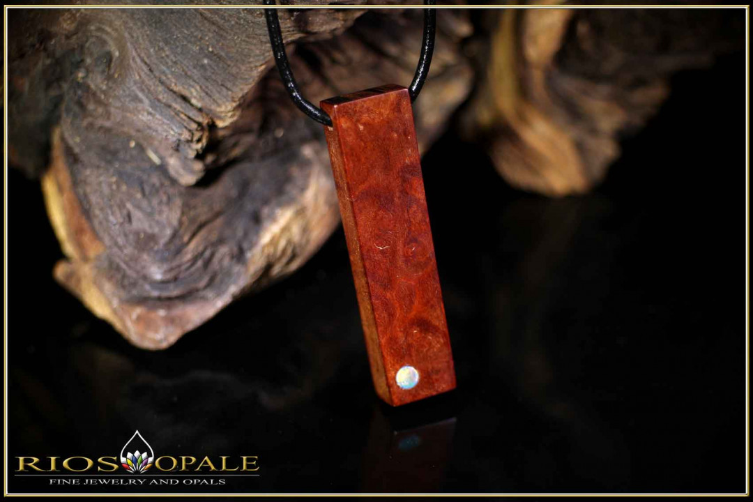 1 pcs. Manzanita Burl- Coober Pedy Opal Doublet Pendant