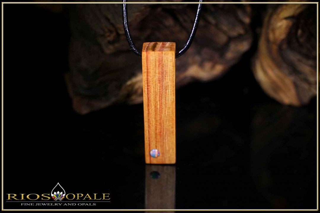1 psc Bahia Rosewood - Coober Pedy Opal Doublet Pendant