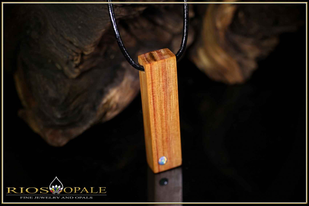 1 psc Bahia Rosewood - Coober Pedy Opal Doublet Pendant