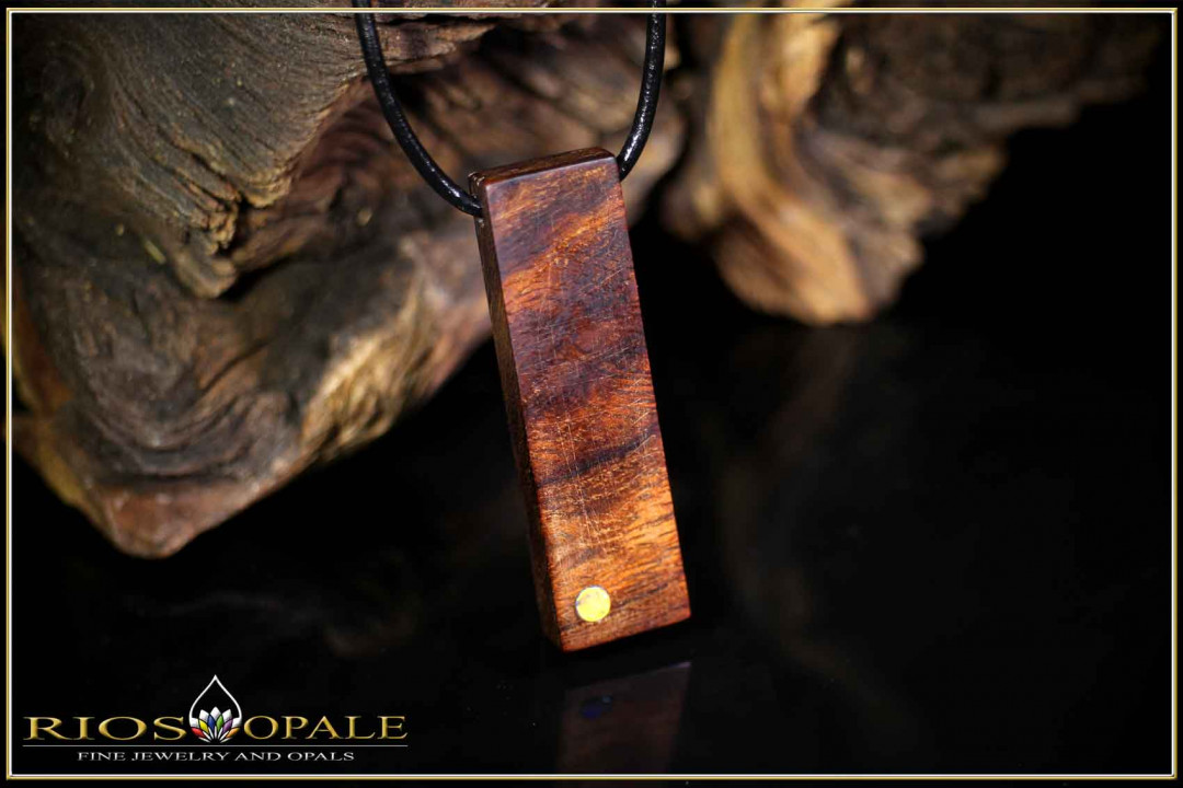 1 pcs. Desert Ironwood Burl- Coober Pedy Opal Doublet Pendant